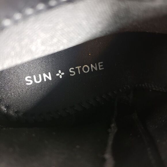 Sun Stone Boots Womens 10 M Black Block Heel Zip Ankle Booties Graceyy - Picture 6 of 12